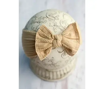 Cable Knit Bow Headband Tan