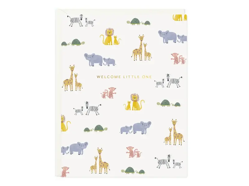 Ramona & Ruth Welcome Baby Animals Card