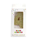 Party Partners 4 Glitter Number Candle Gold
