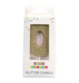 Party Partners 0 Glitter Number Candle Gold