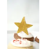 Party Partners Star Glitter Candle Gold