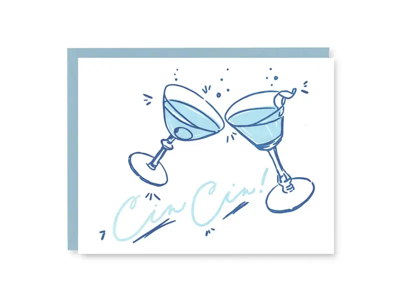 Kindred Letterpress Cin Cin Congrats Card