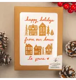 Kindred Letterpress Gingerbread House Holiday Card | Set of 6