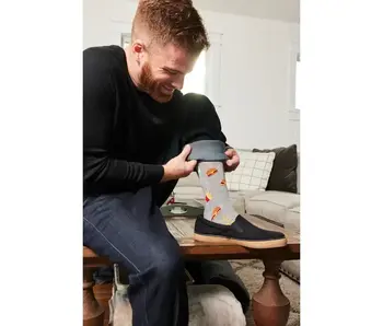 Burgers & Fries; Bamboo Crew Socks; Gray 10-13