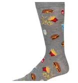 Infinity Classics International Burgers & Fries; Bamboo Crew Socks; Gray 10-13