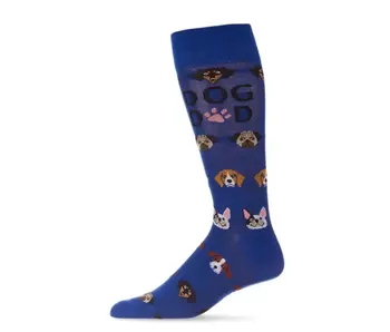 Dog Dad; Bamboo Crew Socks; Blue 10-13