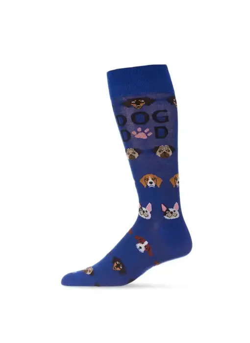 Dog Dad Bamboo Men's Crew Socks Blue 10-13
