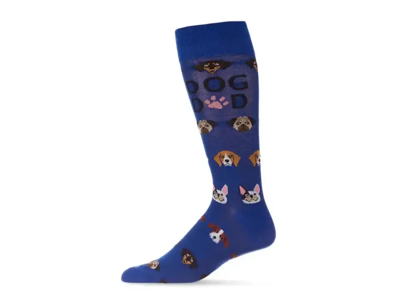 Infinity Classics International Dog Dad; Bamboo Crew Socks; Blue 10-13