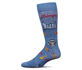 Best of Chicago; Bamboo Crew Socks; Denim 10-13