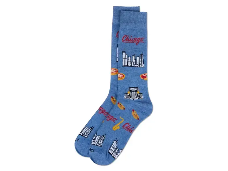 Infinity Classics International Best of Chicago; Bamboo Crew Socks; Denim 10-13