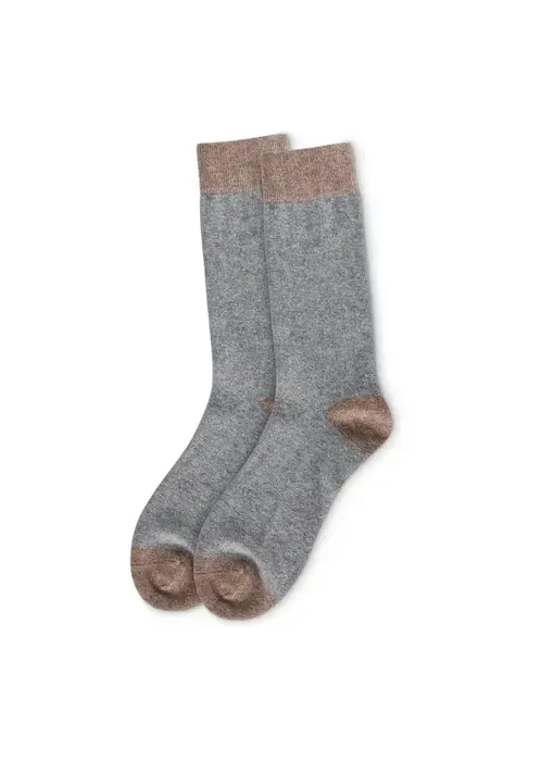 Men's Fancy Heels Luxuriously Soft Cashmere Blend Crew Sock Med Gray Heather 10-13