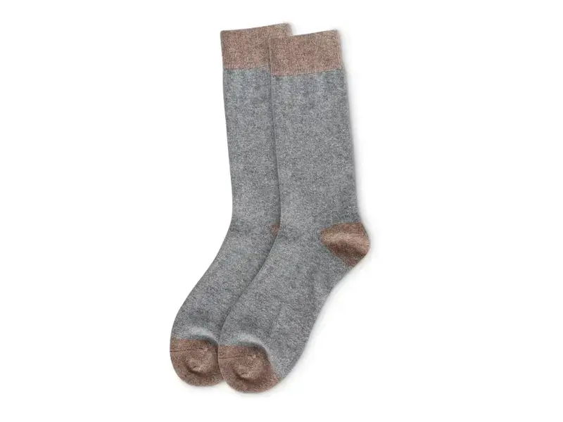 Infinity Classics International Fancy Heels Soft Cashmere Blend Crew Sock; Gray Heather 10-13