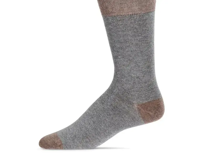 Infinity Classics International Fancy Heels Soft Cashmere Blend Crew Sock; Gray Heather 10-13