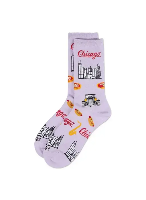 Chicago Women's Bamboo Crew Socks Lavender  9-11