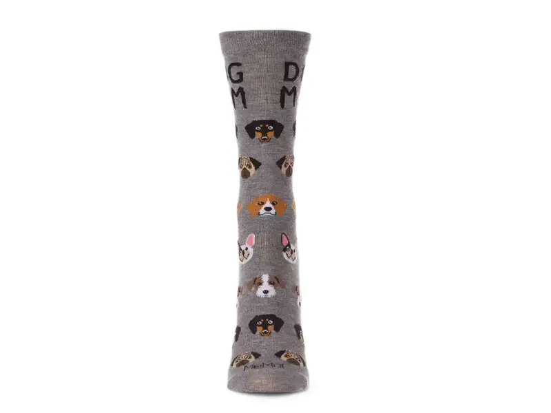 Infinity Classics International Dog Mom; Bamboo Crew Socks; Gray  9-11