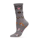 Infinity Classics International Dog Mom; Bamboo Crew Socks; Gray  9-11