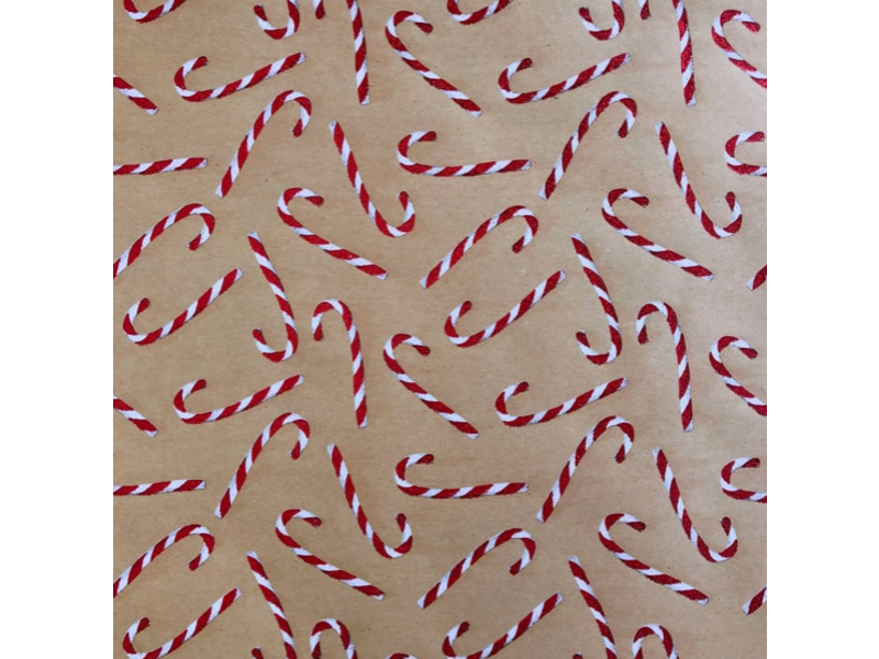 Jillson & Roberts Candy Cane Glitter Wrap - Jumbo