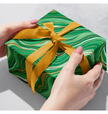 Jillson & Roberts Marbleized Green Wrap - Roll
