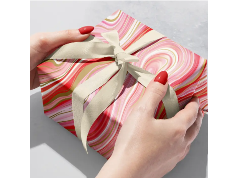 Jillson & Roberts Marbleized Red Wrap - Roll