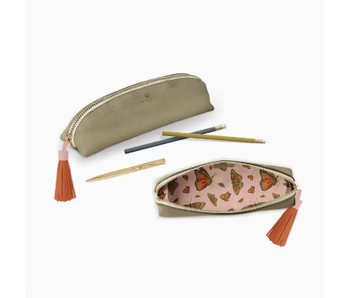 Luxe Slim Pencil Pouch - Metallic Bronze