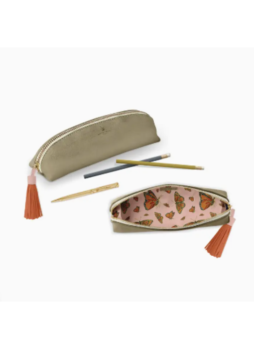 Luxe Slim Pencil Pouch - Metallic Bronze