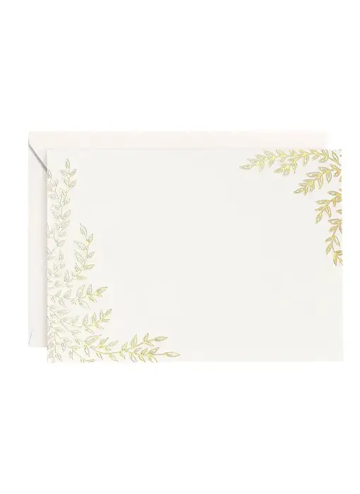 Corner Leaves Stationery - Set of 10