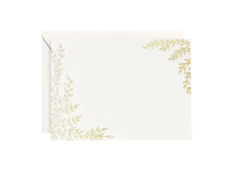 Paper Source Corner Leaves Stationery - Set of 10