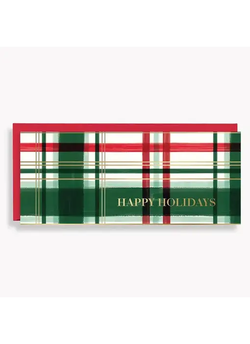 Plaid Happy Holidays Money Christmas Card