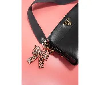Vegan Leather Bow Bag Charm Keychain