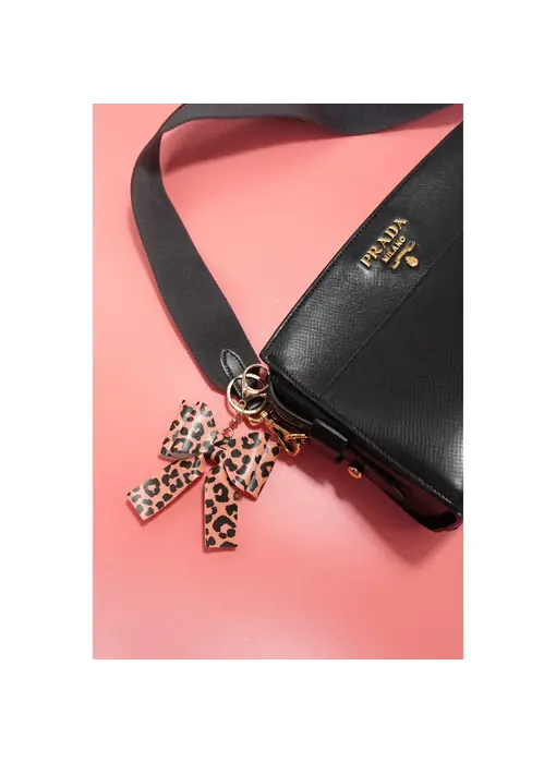 Vegan Leather Bow Bag Charm Keychain