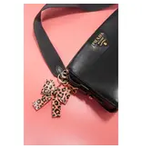 JOSSLYN Vegan Leather Bow Bag Charm Keychain