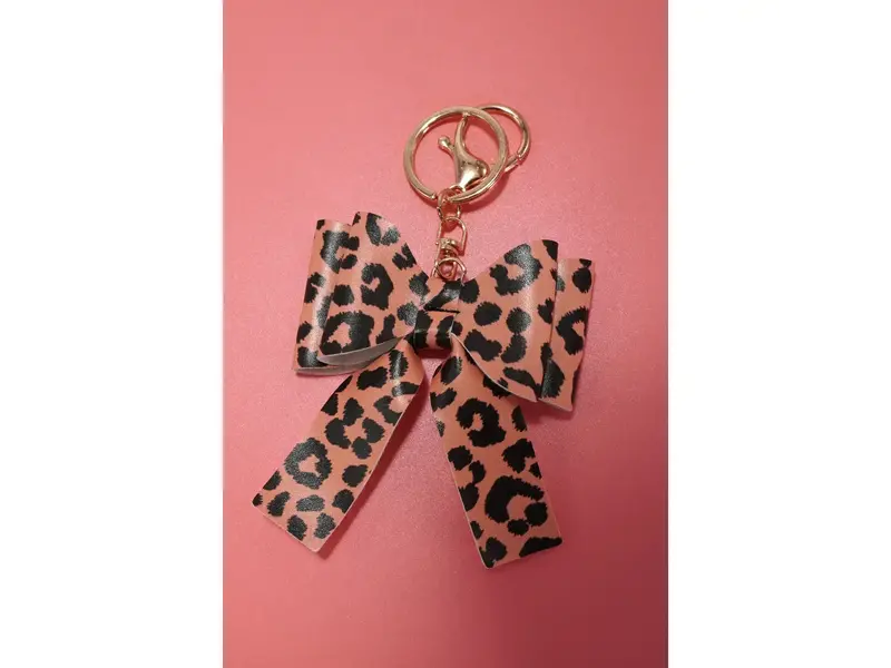 JOSSLYN Vegan Leather Bow Bag Charm Keychain