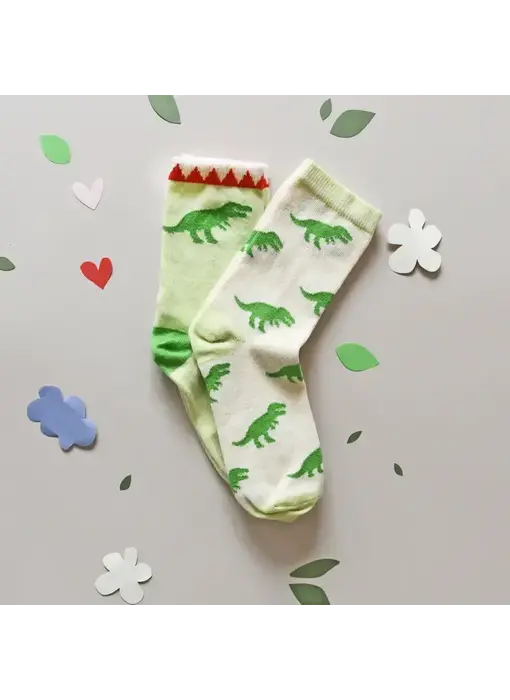 T-Rex 2 Pack Socks (Size 12-3 Junior)