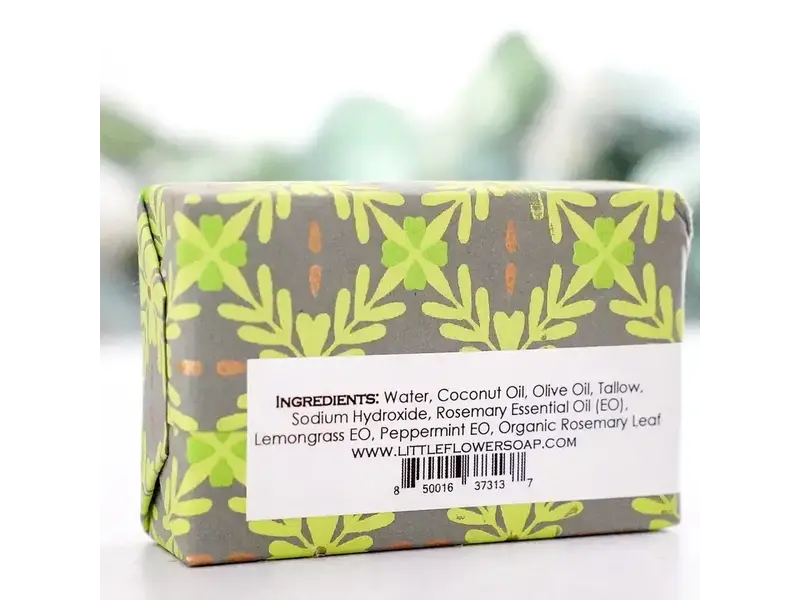 The Little Flower Soap Co Rosemary Lemon Mint Handmade Soap 6 oz
