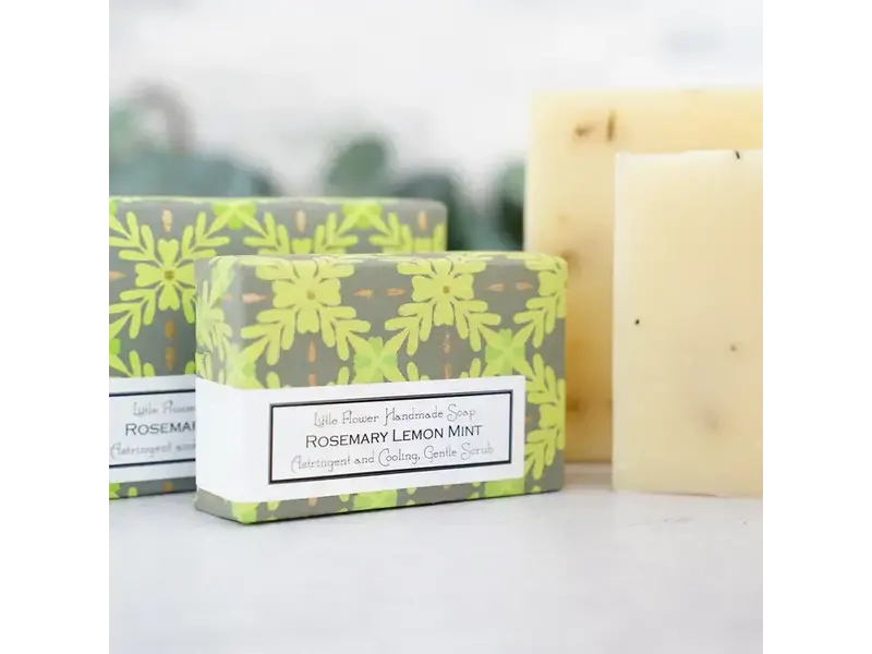 The Little Flower Soap Co Rosemary Lemon Mint Handmade Soap 6 oz