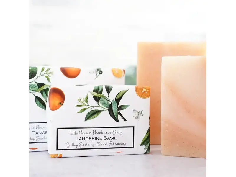 The Little Flower Soap Co Tangerine Basil Handmade Soap 6 oz
