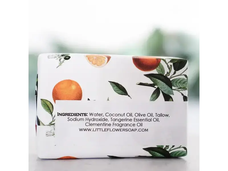 The Little Flower Soap Co Tangerine Basil Handmade Soap 6 oz