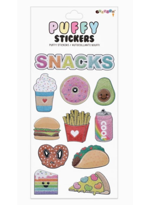 Snacks Puffy Stickers