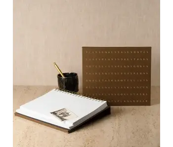 Se Letter Flow Bark Signature Non-Dated Weekly Desk Pad