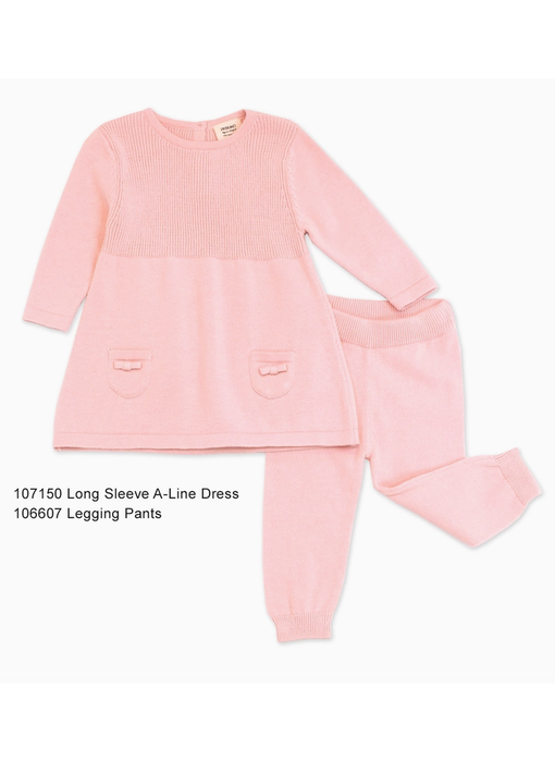 Milan A-Line Rib Sweater Knit Baby Dress (Organic Cotton)