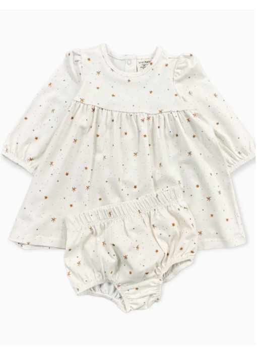 Stars Flare Baby Dress + Bloomer Set (Organic Jersey)
