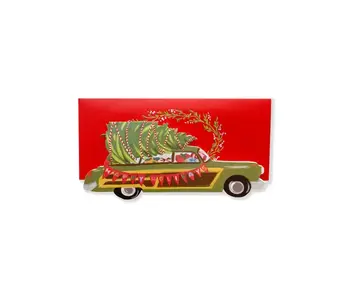 Holiday Tree Station Wagon Christmas Greeting Card