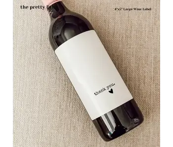 Thank You Wine Label 4"x5"