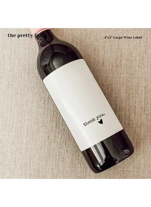 Thank You Wine Label 4"x5"
