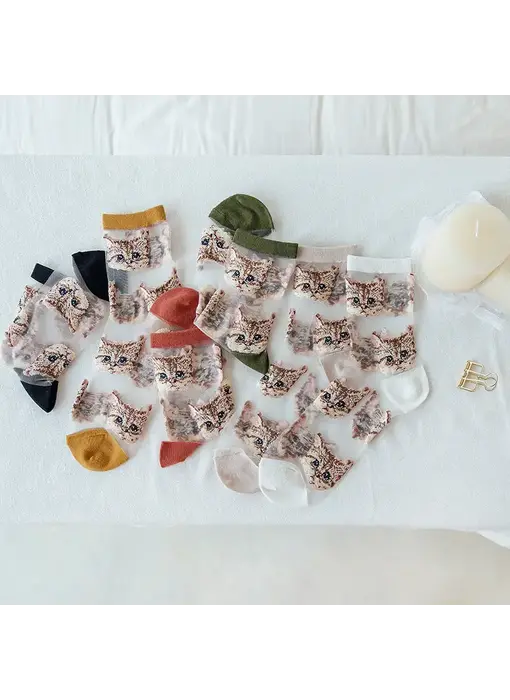 Cat Mesh Socks For Women