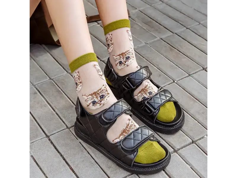 Funkyrel® Atzbranding Limited Cat Mesh Socks For Women