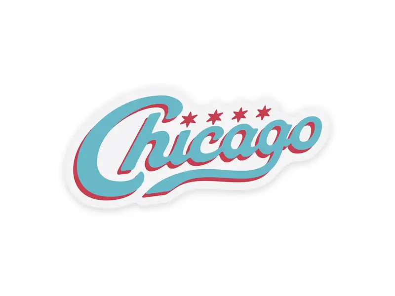 Transit Tees Chicago Vintage Script Sticker