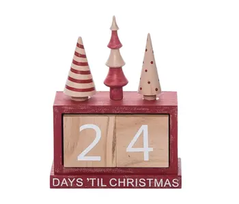 Wood Christmas Rustic Tree Countdown Calendar Set 3
