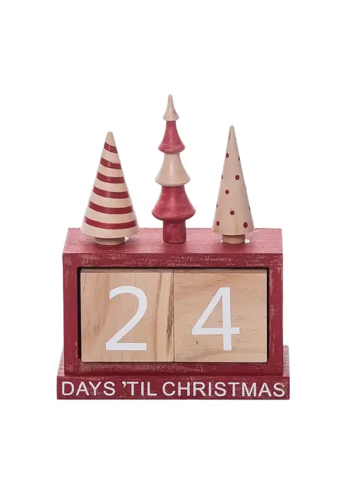 Wood Christmas Rustic Tree Countdown Calendar Set 3