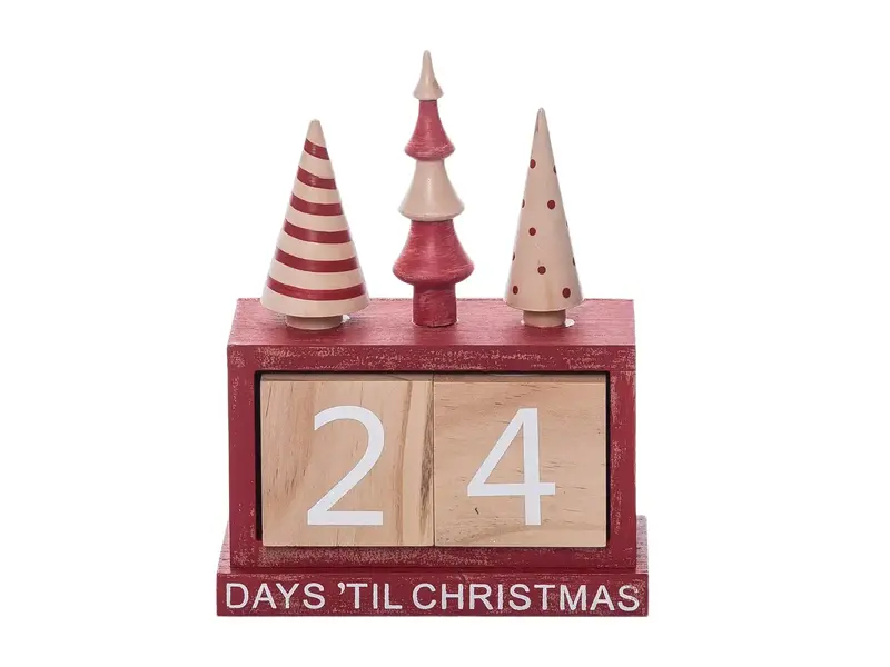transpac Wood Christmas Rustic Tree Countdown Calendar Set 3